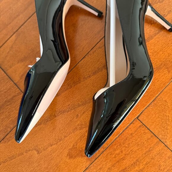 Stuart Weitzman Anny 70 Pointy Toe Pump Black Patent Heel Women NEW NIBSAVE $250 - Picture 14 of 16